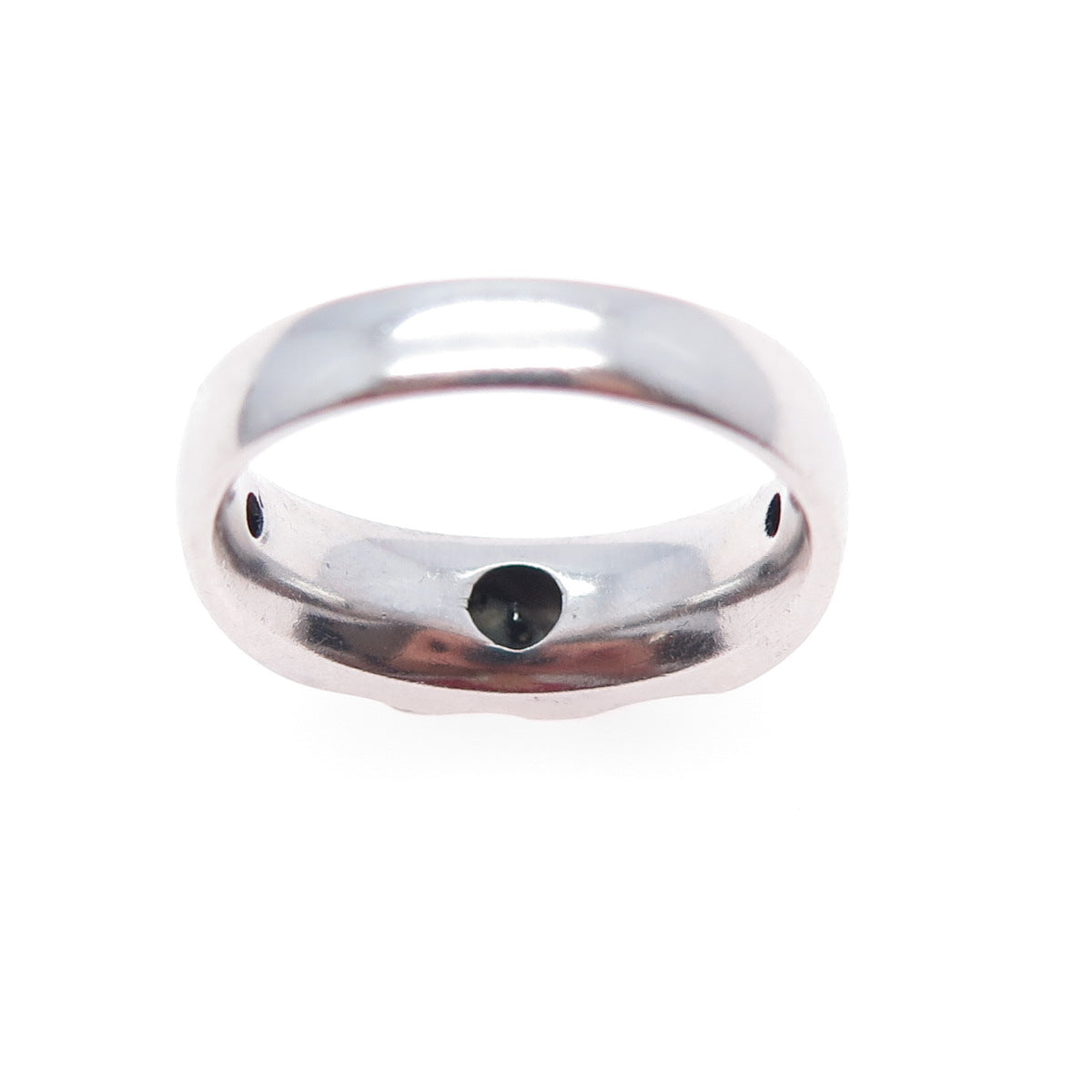 925 Sterling Silver Real Round-Cut Black Diamond Modernist Ring Size 10.25