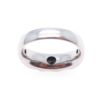 925 Sterling Silver Real Round-Cut Black Diamond Modernist Ring Size 10.25