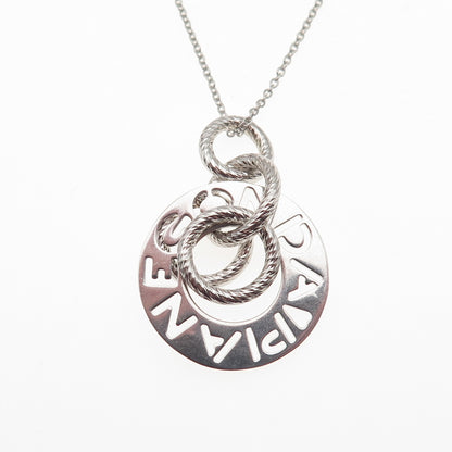 Pianegonda 925 Sterling Silver Italy Multi-Disc Cable Chain Necklace 18"