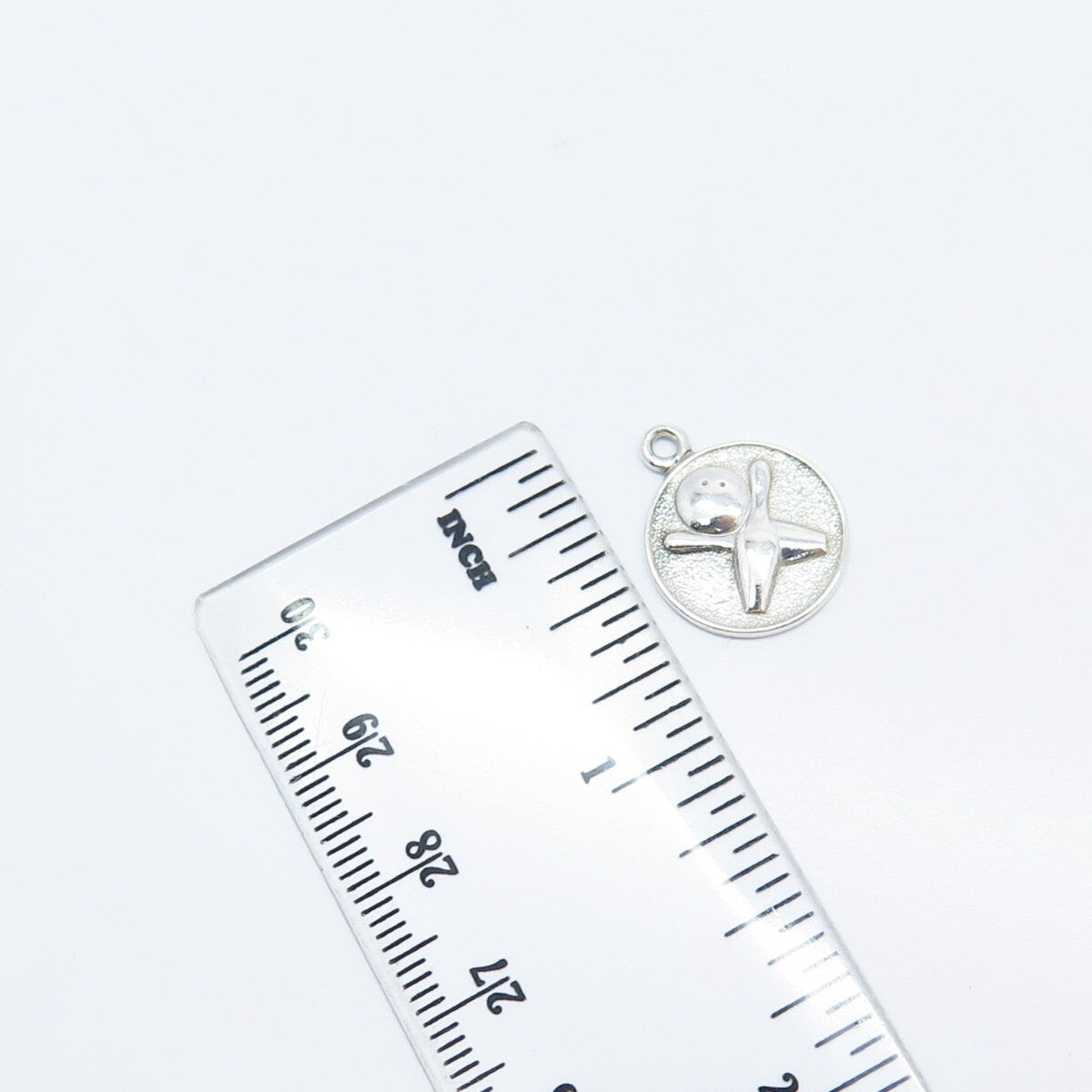 925 Sterling Silver Vintage Bowling For Good Luck Charm Pendant