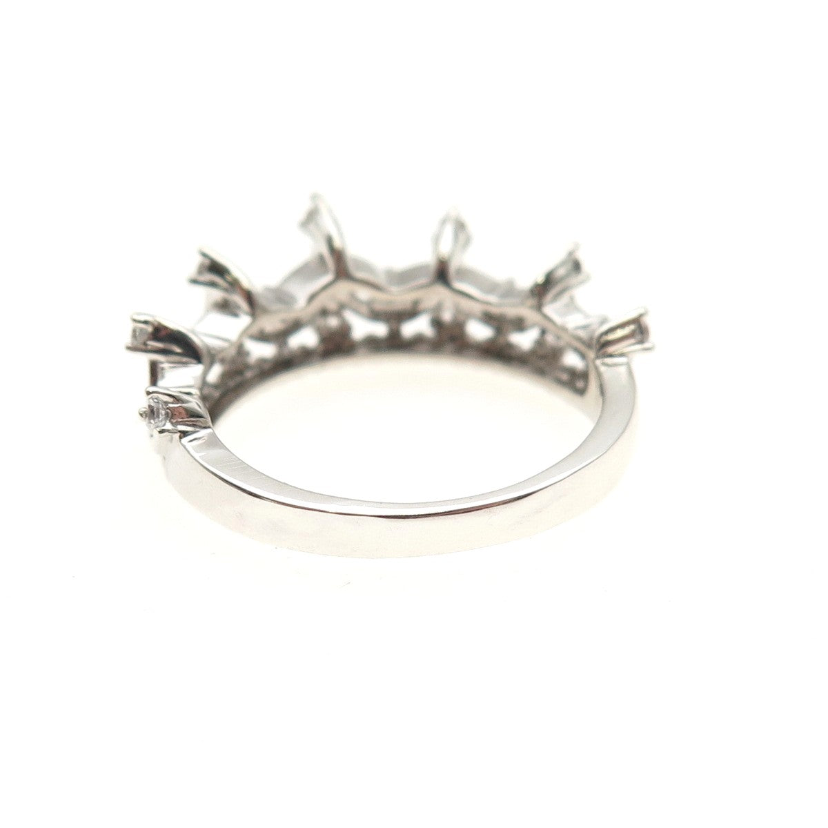 VANCARO 925 Sterling Silver Round-Cut C Z Tiara Ring Size 6.25