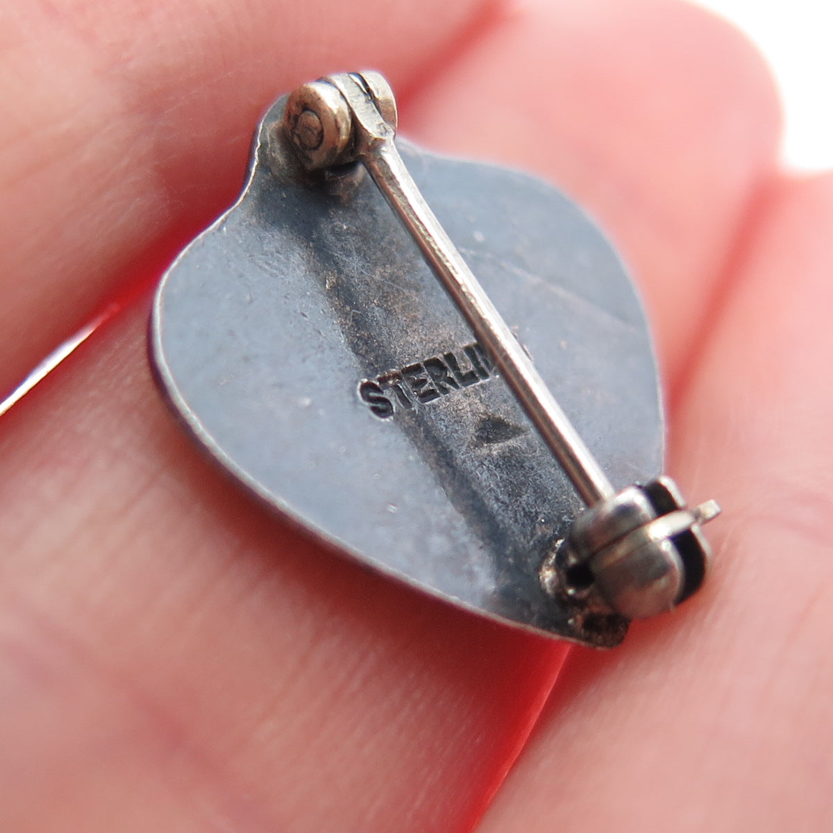 925 Sterling Silver Antique Art Deco Enamel Aladdin's Lamp Oxidized Pin Brooch