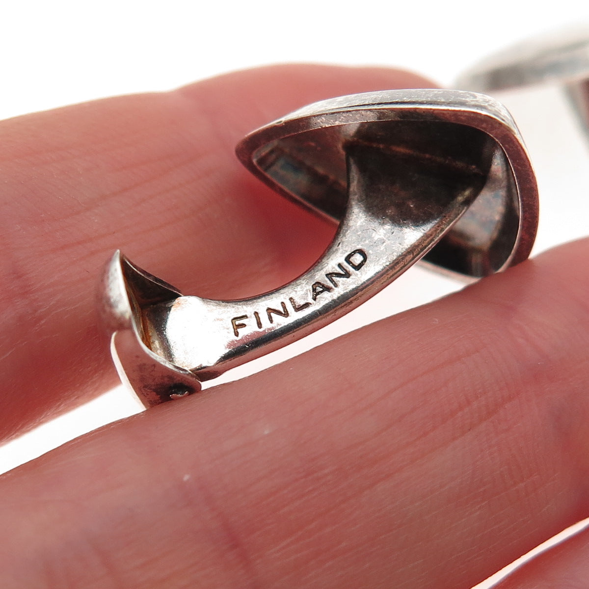 Kupittaan Kulta 925 Sterling Silver Vintage Finland Modernist Triangle Cufflinks