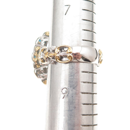 Michael Valitutti Gems En Vogue Sterling Turquoise & Spiny Oyster Ring Size 8.25