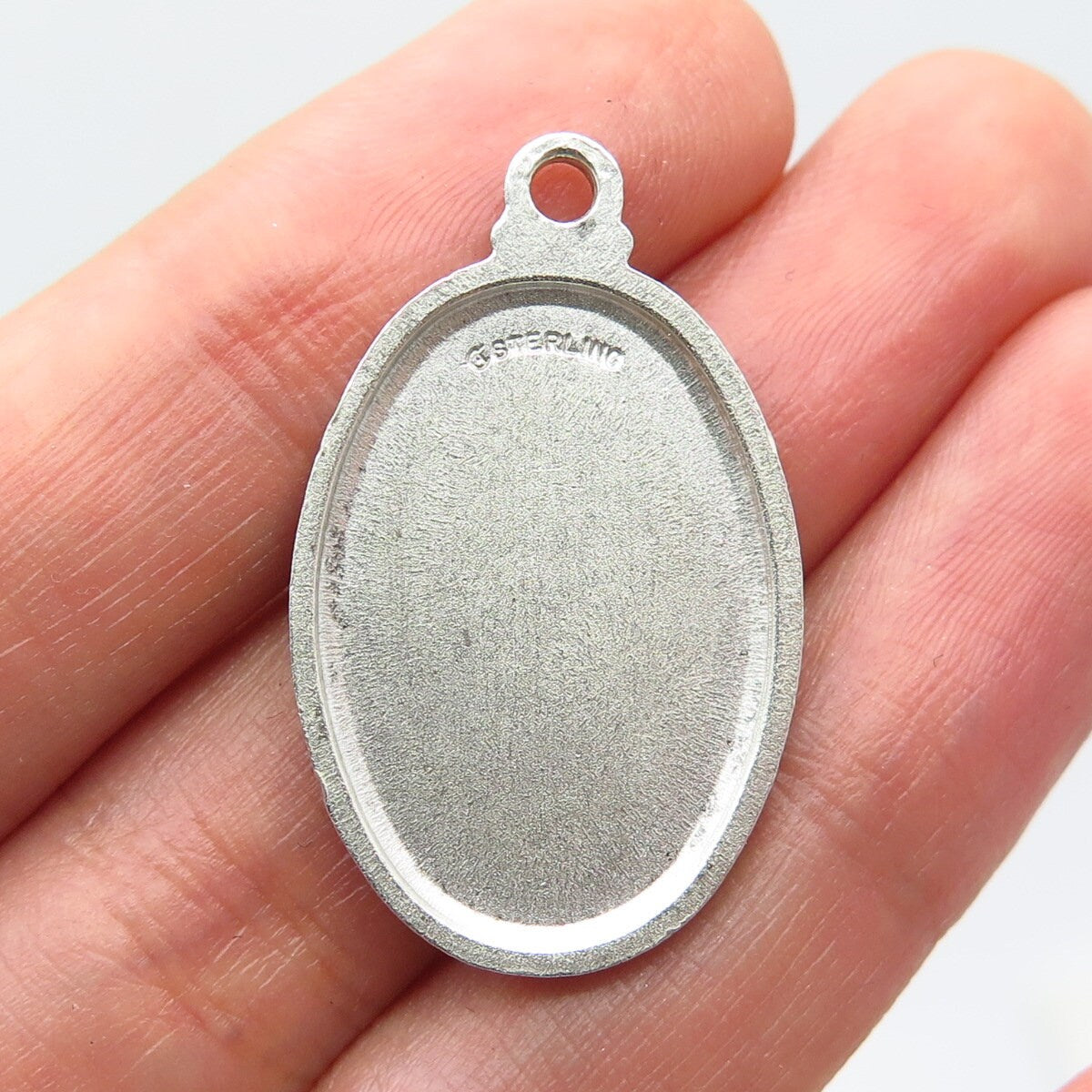 925 Sterling Silver Antique St. Christopher Religious Pendant
