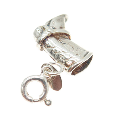 925 Sterling Silver Vintage Italy Cowboy Boot 3D Charm Pendant