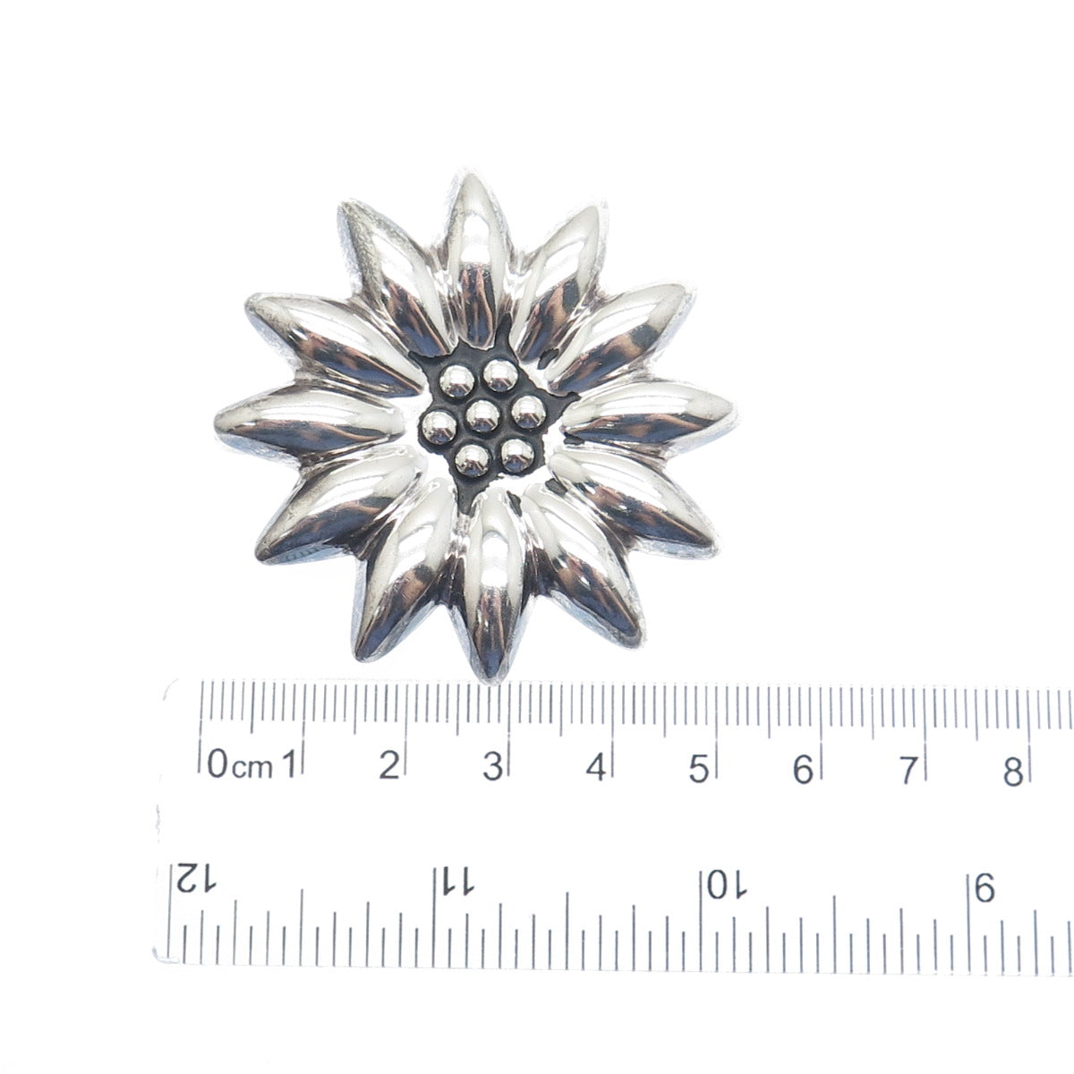MWS Mark Wasserman Samara 925 Sterling Silver Vintage Mexico Flower Pin Pendant