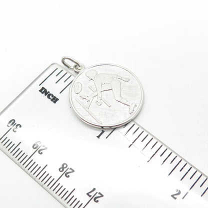 925 Sterling Silver Vintage Wells American Football Player Charm Pendant