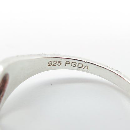 925 Sterling Silver Vintage Couple of Hearts Ring Size 7.25