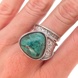 925 Sterling Silver Vintage Israel Real Eilat Modernist Adjustable Ring Size 5.5
