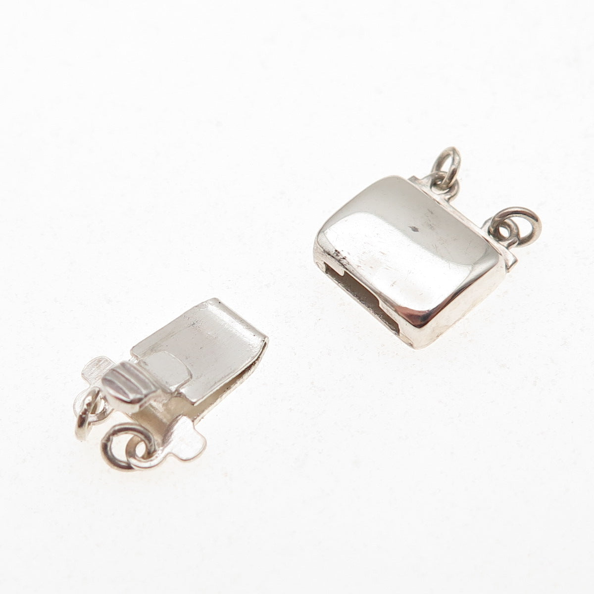 925 Sterling Silver Vintage Bracelet / Necklace Box Lock Clasp