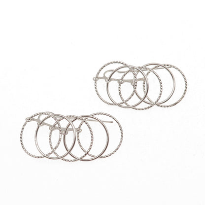925 Sterling Silver Italy Multi-Circle Dangle Earrings