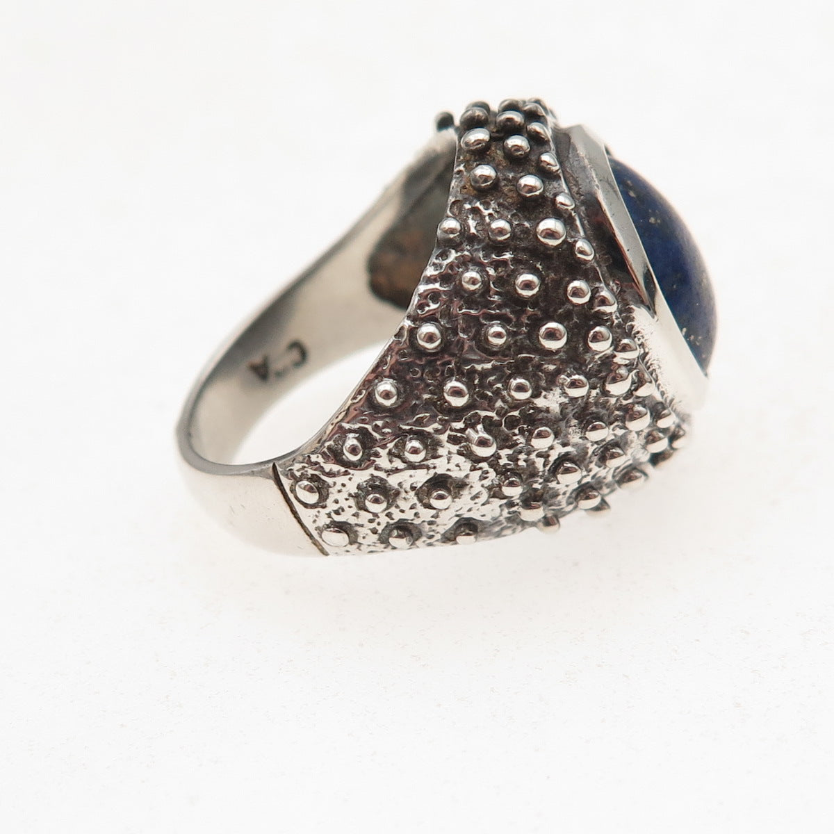 Chateau D’Argent 925 Sterling Silver Vintage Real Lapis Modernist Ring Size 5.25