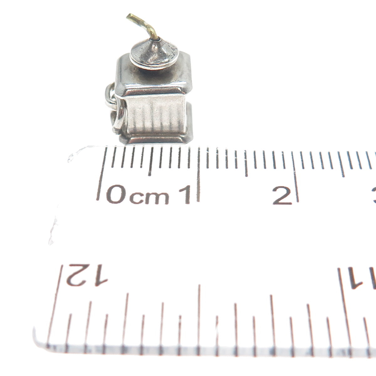 925 Sterling Silver Antique Art Deco Coffee Grinder Minimalist 3D Charm Pendant