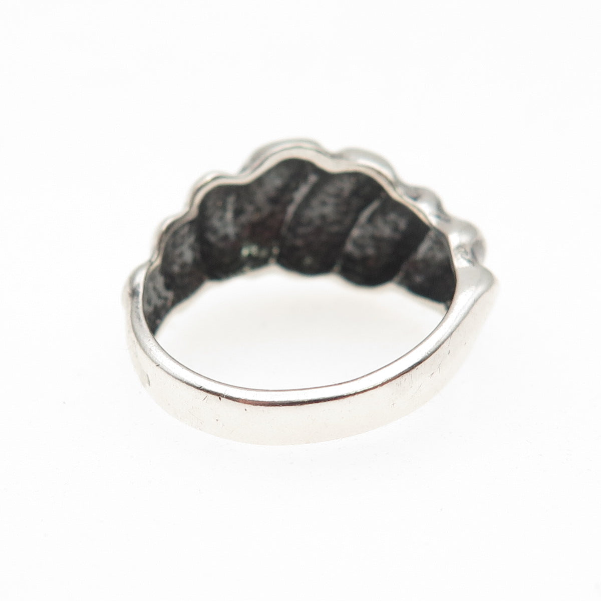 Bagley & Hotchkiss 925 Sterling Silver Vintage Modernist Oxidized Ring Size 5.5