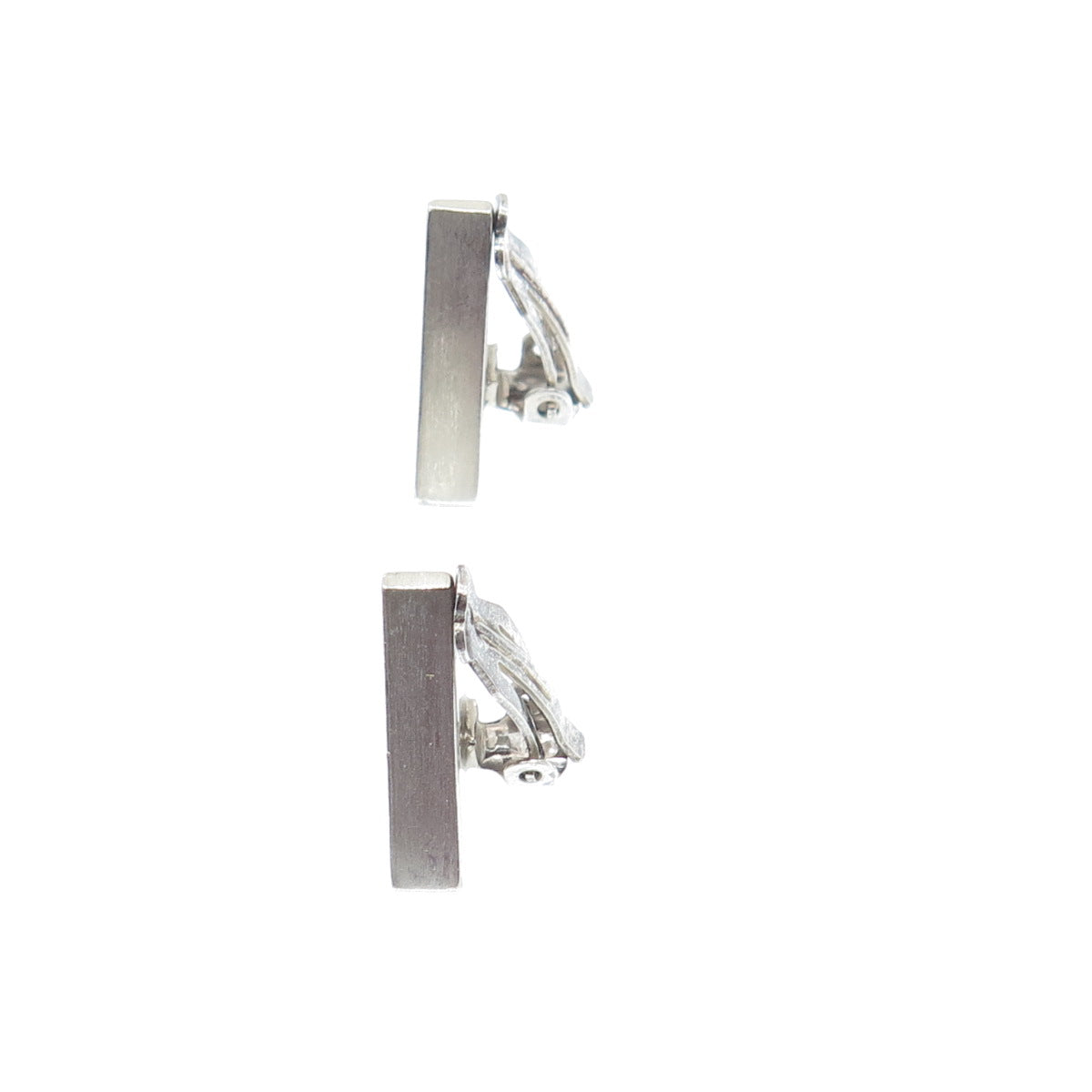 925 Sterling Silver Vintage Poland Modernist Triangle Clip On Earrings