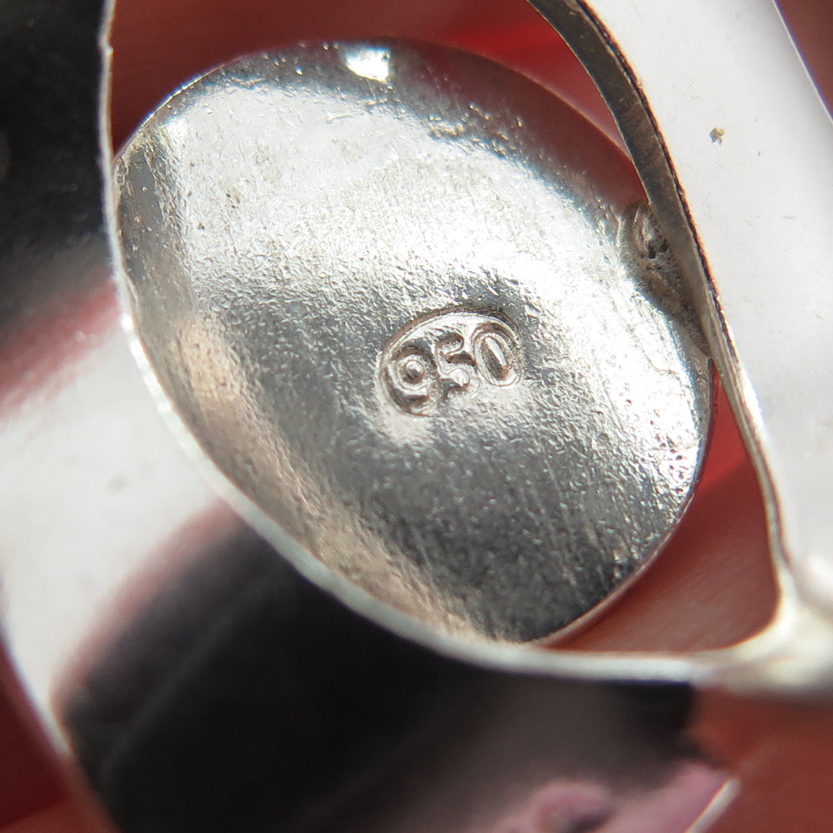 950 Silver Vintage Real Chrysocolla Gemstone Modernist Ring Size 4.75