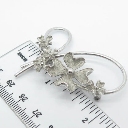 925 Sterling Silver Vintage Beau Floral Pin Brooch