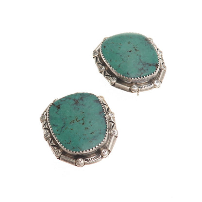 Patricia Platero Navajo Old Pawn 925 Sterling Vintage Turquoise Tribal Earrings
