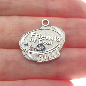 925 Sterling Silver Vintage Enamel Friends of Coal Bowl Minimalist Charm Pendant