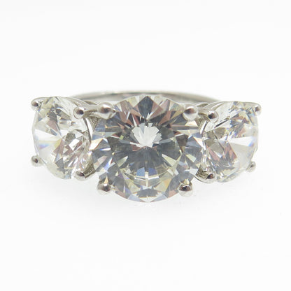 925 Sterling Silver Round-Cut C Z Engagement Ring Size 5