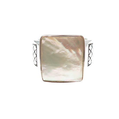 PHLD PlayHardLookDope 925 Sterling Silver Real Mother-of-Pearl Ring Size 11