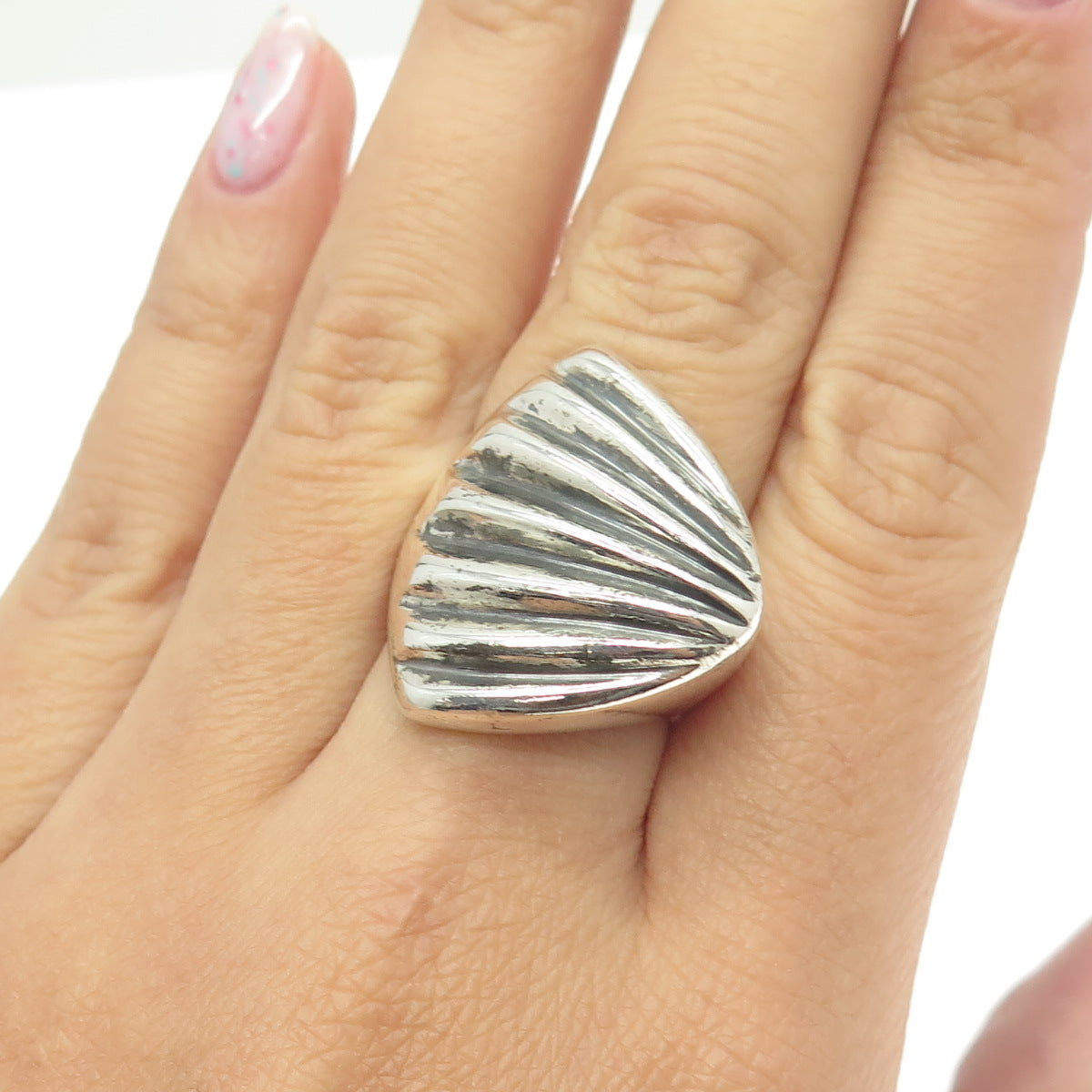 ESPO Joseph Esposito 925 Sterling Silver Vintage Seashell Ring Size 7.75