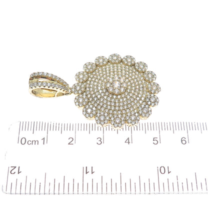 925 Sterling Silver Gold Plated Round-Cut Shaped C Z Sparkle Pendant