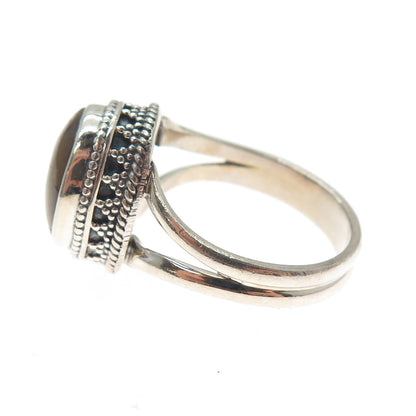 925 Sterling Silver Vintage Real Royston Turquoise Granulated Ring Size 8.25