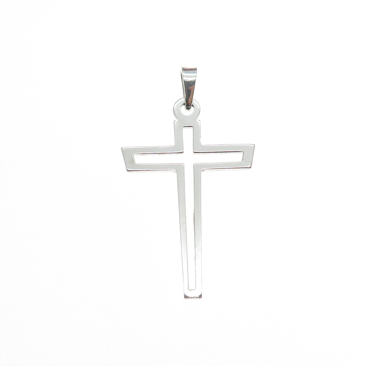 925 Sterling Silver Vintage Open Cross Charm Pendant