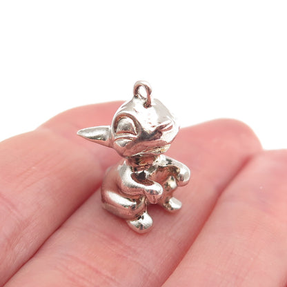 925 Sterling Silver Vintage Germany Bunny 3D Mini Charm Pendant