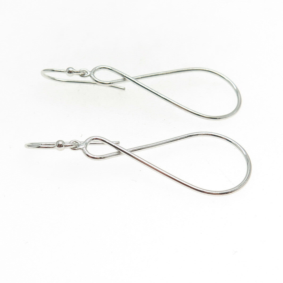 925 Sterling Silver Infinity Modernist Dangle Earrings