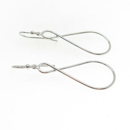 925 Sterling Silver Infinity Modernist Dangle Earrings