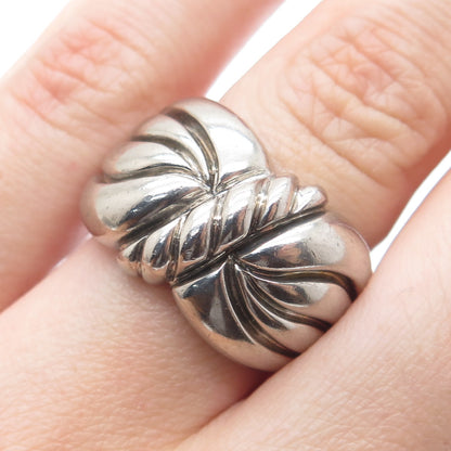 925 Sterling Silver Vintage Modernist Butterfly Oxidized Ring Size 7.25