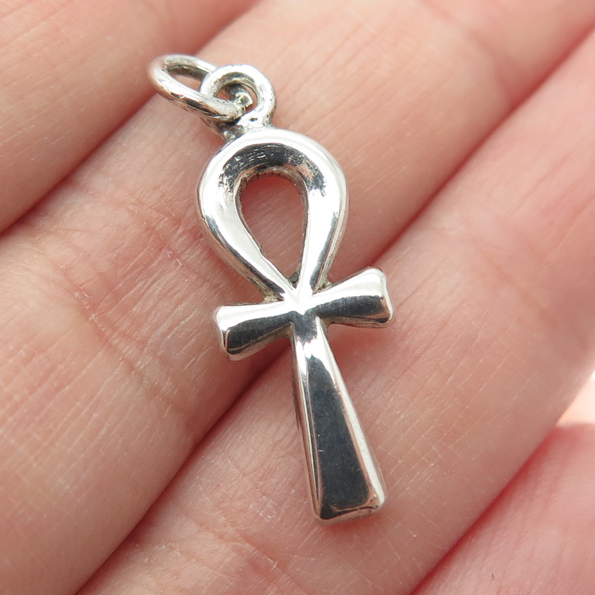 925 Sterling Silver Vintage Egypt Ankh Cross Pendant