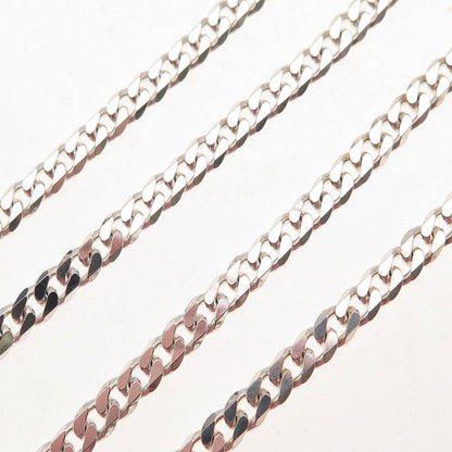 925 Sterling Silver Italy Cuban Chain Necklace 16"