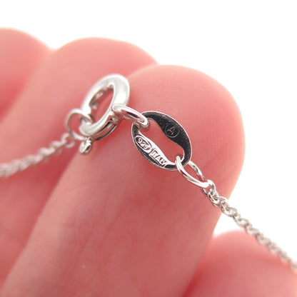 925 Sterling Silver Round-Cut C Z Floral Cross Cable Chain Necklace 18"