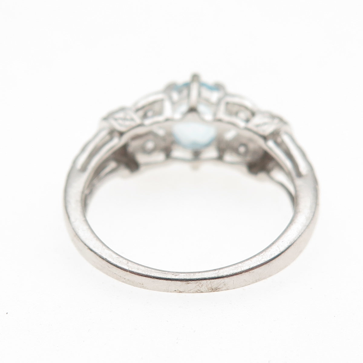 RJ Graziano 925 Sterling Silver Real Blue Topaz & C Z Ring Size 8