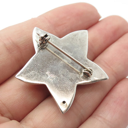 925 Sterling Silver Vintage SU Sand Dollar Puffy Pin Brooch