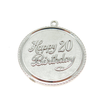 GRIFFITH & SONS CO 925 Sterling Silver Vintage "Happy Birthday 20" Pendant