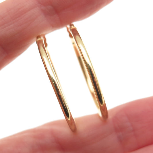 925 Sterling Silver Gold Plated Hoop Earrings