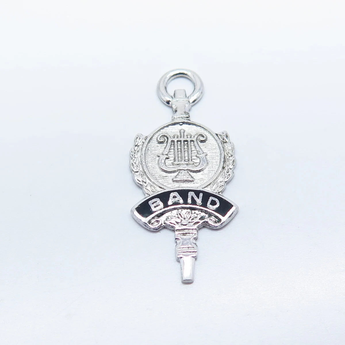 925 Sterling Silver Vintage Enamel "Band" Candlestick Pendant