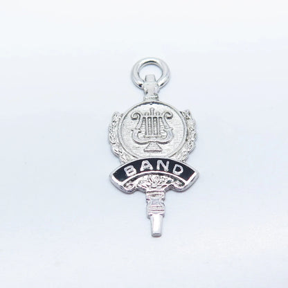 925 Sterling Silver Vintage Enamel "Band" Candlestick Pendant