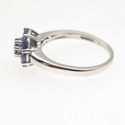 Chuck Clemency 925 Sterling Silver Real Multi-Cut Tanzanite Ring Size 7.25