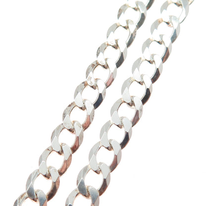 925 Sterling Silver Vintage Italy Curb Chain Necklace 18"