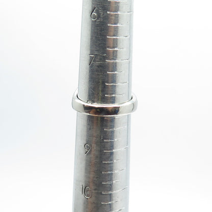 925 Sterling Silver Vintage Modernist Ribbed Ring Size 8.25