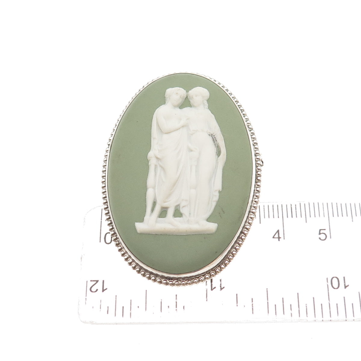 WEDGWOOD 925 Sterling Silver Vintage England Jasperware Muses Pin Brooch B60