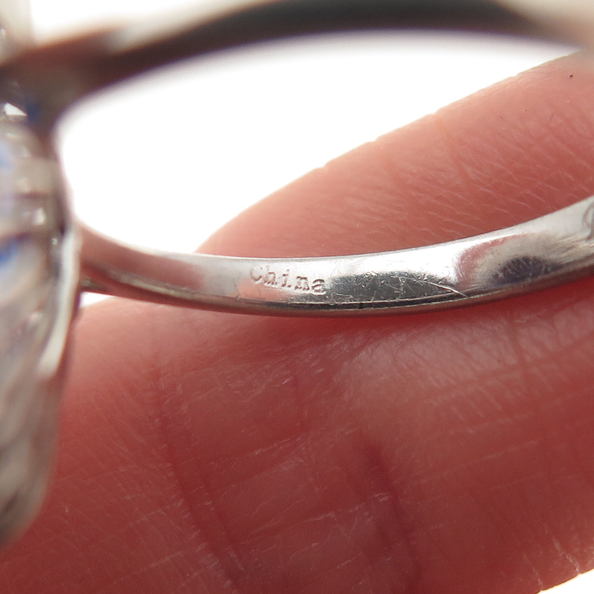 925 Sterling Real Doublet Blue Spinel & White Topaz Royal Dreams Ring Size 8.25