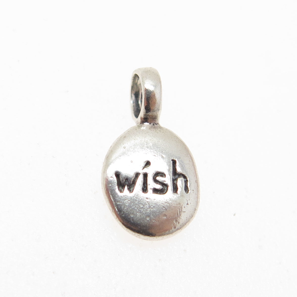 925 Sterling Silver Vintage "Wish" Minimalist Pendant