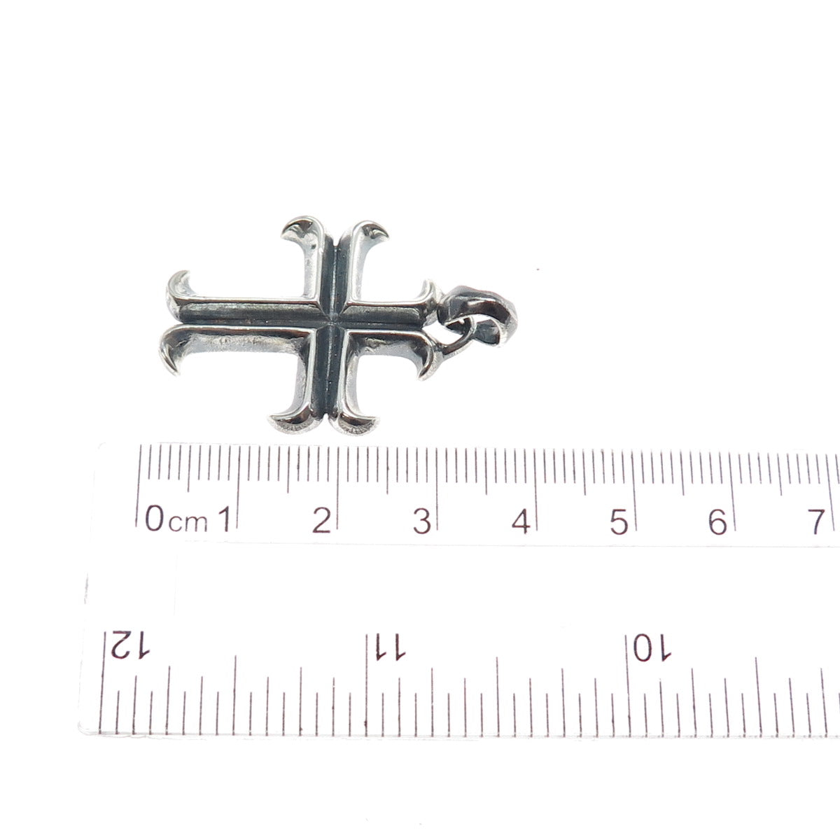 925 Sterling Silver Vintage Cross Religious Oxidized Charm Pendant